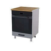 Шкаф нижний духовой 6Д кухня Кампео без столешницы (Белый/Пудра)