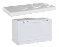 Тумба с мягким сиденьем Апполия 800 (Белый/Белый дуб)