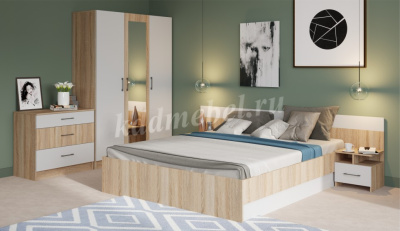 Комод Алёна 3 ящ (Дуб сонома/Белый)