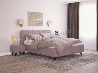 Кровать Николь 1.6 с подъемным механизмом (Микровелюр/Розовый)