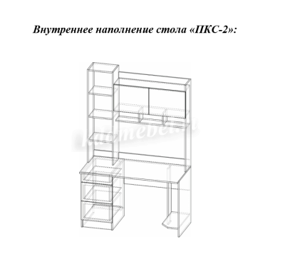 Стол компьютерный ПКС-2 (Дуб сонома/Белый глянец)