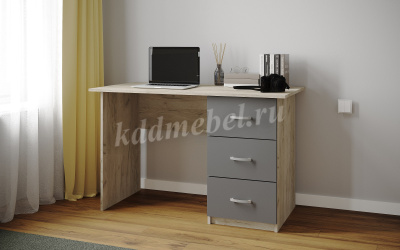 Стол письменный Сити-1 (Дуб крафт серый/Графит серый)