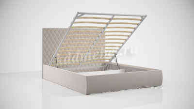 Кровать Стелла 1.6 с подъемным механизмом (Микровелюр/Бежевый)