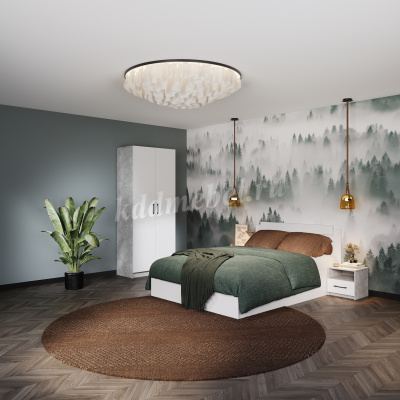 Комод 2д. Чикаго (Ателье светлый/Белый)