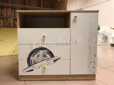 Комод Форсаж (Дуб сонома/Белый)