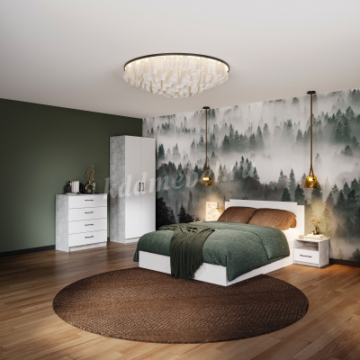 Комод 2д. Чикаго (Ателье светлый/Белый)