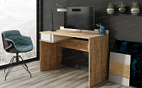 Стол письменный Джамп (Дуб вотан/Белый глянец)