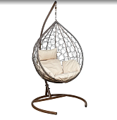 Кресло подвесное LESET ЭВА (Коричневый каркас/Бежевая подушка)