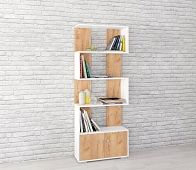 Стеллаж Ромео-2 (Дуб крафт табачный/Дуб крафт белый)