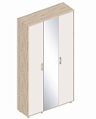 Шкаф 3ств с зеркалом Граф (Дуб баррик/Перламутр)