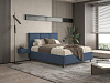 Кровать Индиго 1.8 с подъемным механизмом (Микровелюр/Туманно-синий)