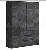 Шкаф 4-х дверный без зеркал Аванта (Бетон темный)