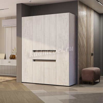 Шкаф Мрия 4-х створчатый (Бетон пайн светлый/Графит)