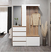 Прихожая Хелен ПР 01 (Крафт золотой/Белый)