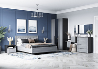 Спальня Вита вариант №1 (Темно-серый лофт/Силк маус серый)