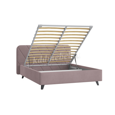 Кровать Николь 1.6 с подъемным механизмом (Микровелюр/Розовый)