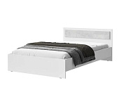 Кровать Лето 1.2 с настилом (Белый/Цемент светлый)