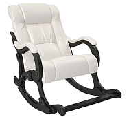 Кресло-качалка Сенатор Модель 77 (Молочный дуб/Экокожа белый)