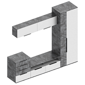 Гостиная Моника вариант №8 (Айрон рок/Белый лофт)