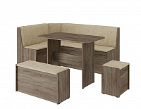 Кухонный уголок Чикаго ткань (Дуб сонома трюфель/Бежевый)