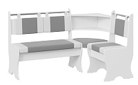 Скамья угловая Дельта (Белый/Серый/Белый)