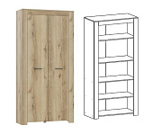 Шкаф Квадро-21 2-х створчатый (Дуб Делано светлый)