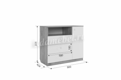 Комод Форсаж (Дуб крафт золотой/Белый)