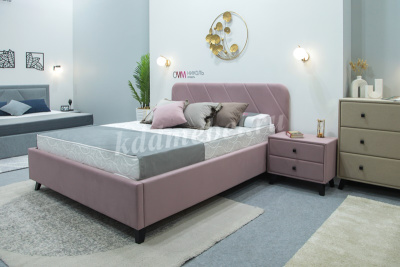 Кровать Николь 1.6 с подъемным механизмом (Микровелюр/Розовый)