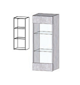 Шкаф навесной Даллас со стеклом (Цемент светлый)
