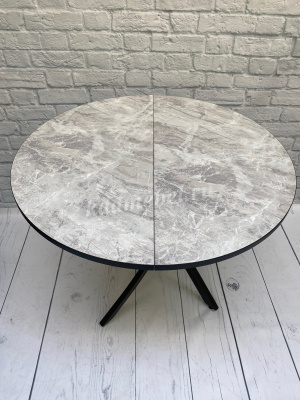 Стол обеденный раздвижной пластик Арчи (Тасос срез камня 109/Опоры черные)